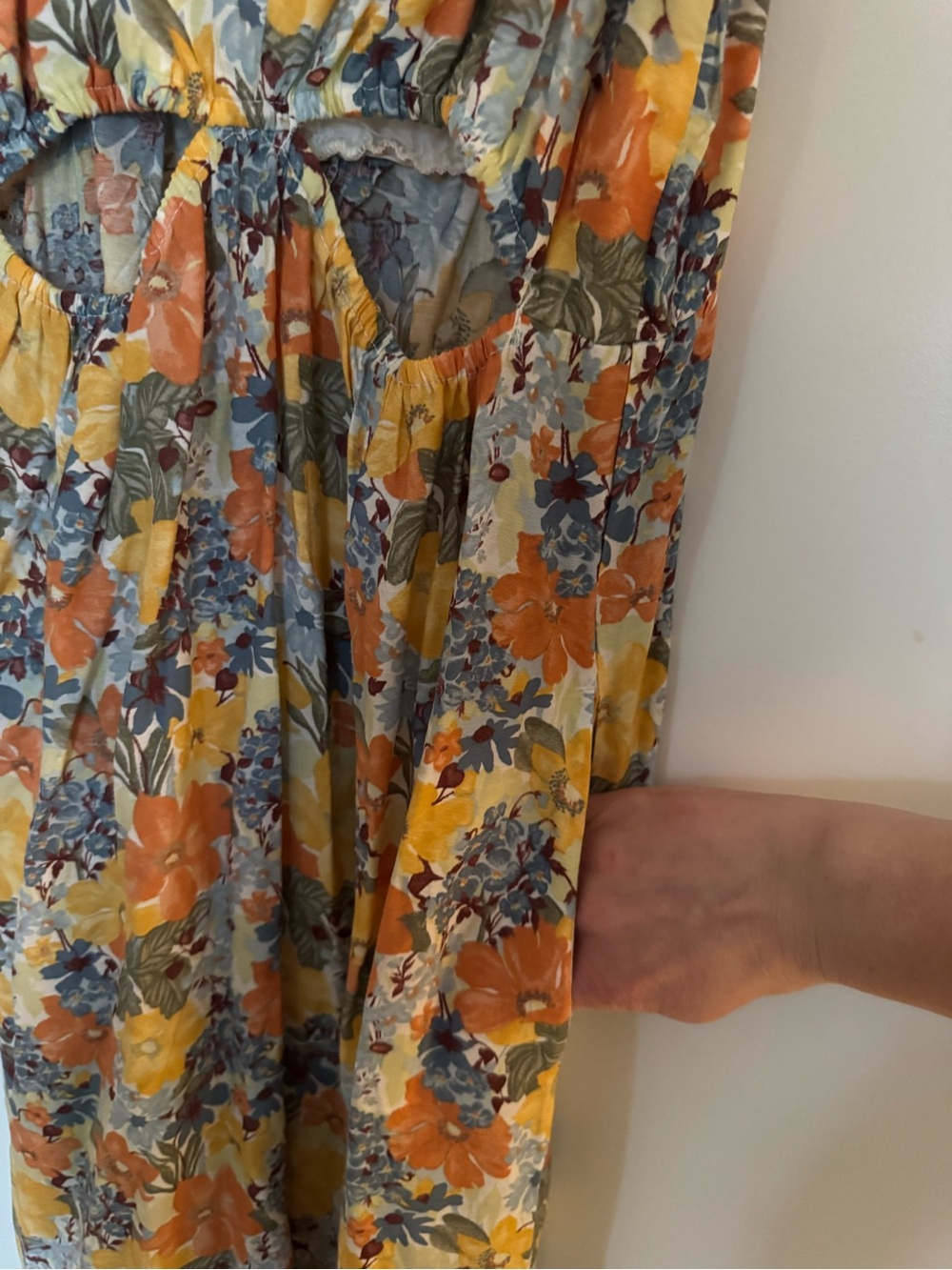 NWT Abercrombie & Fitch Yellow Floral Cutout Maxi Dress US SM - Picture 13 of 15
